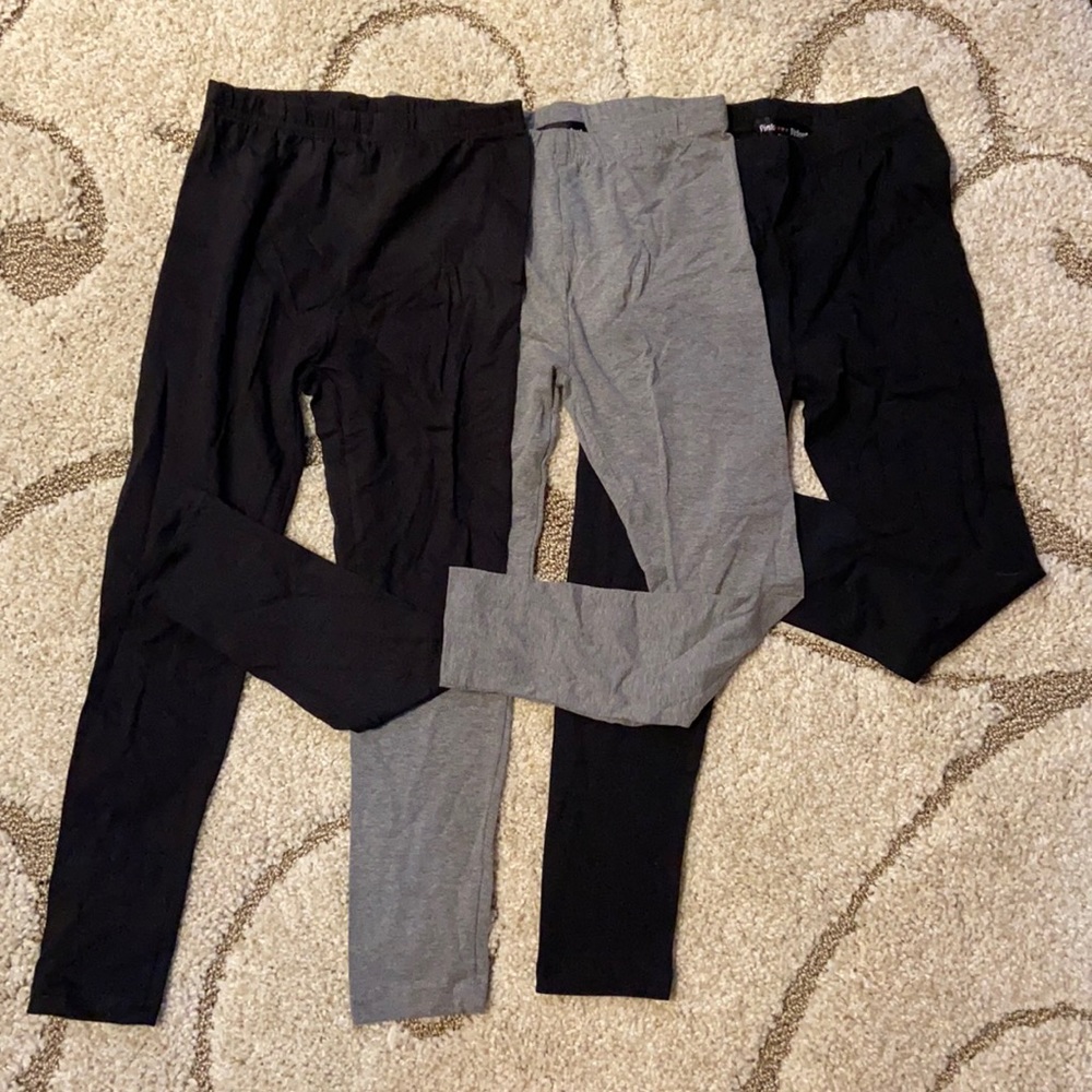 Pink Velvet 3 pair Girls Leggings Sz 7/8